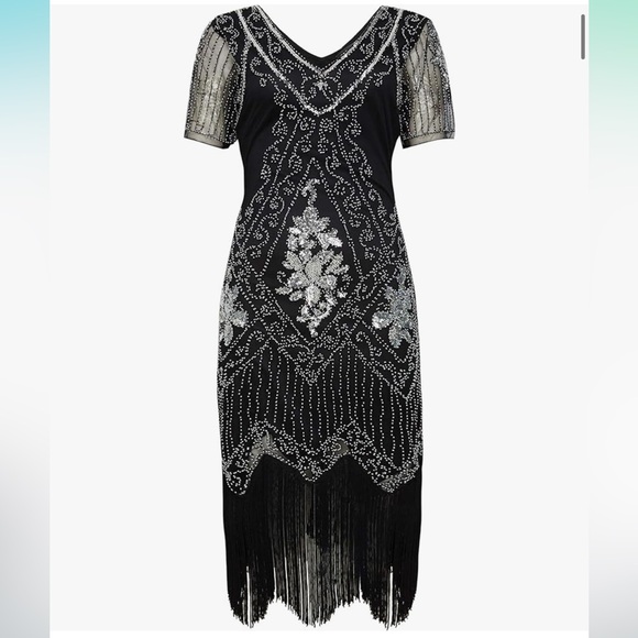 A beyond size 4x fringed sequin flapper dress - Picture 5 of 7